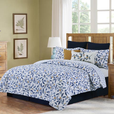 Laurelwood Flowers Cotton Blend Quilt Set