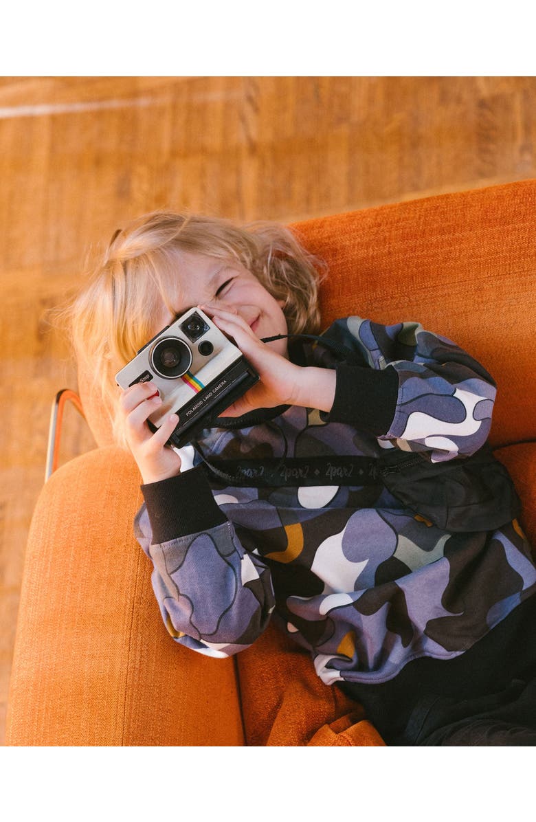 Deux par Deux Little Boy's Printed Camo Fleece Sweatshirt With Bag, Alternate, color, 