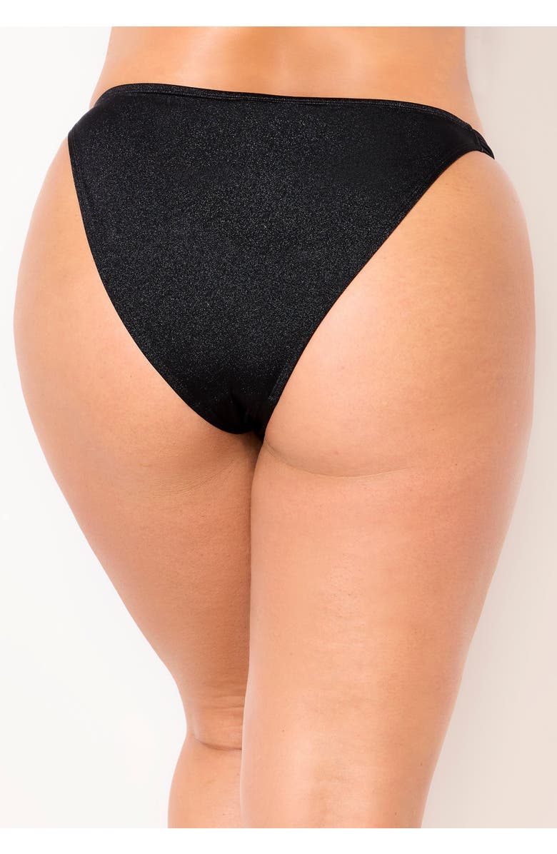 Swimsuits for All Shimmer Scrunch Swim Brief, Alternate, color, Black Shimmer