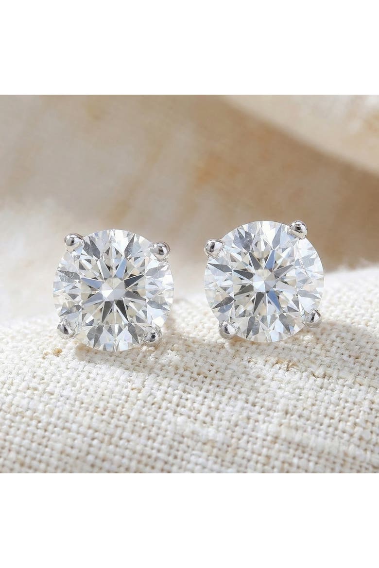 4 Ct T.W. Certified Diamond Screw Back Studs 14k Gold Lab Grown, Alternate, color, 14k White Gold