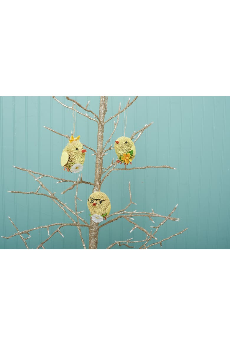Chick Bottle Brush Ornament Set of 3, Alternate, color, Yellow
