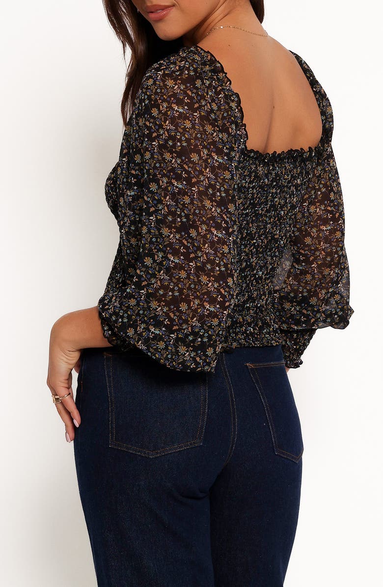 Petal & Pup Greta Floral Smocked Top, Alternate, color, Navy Ditsy Floral