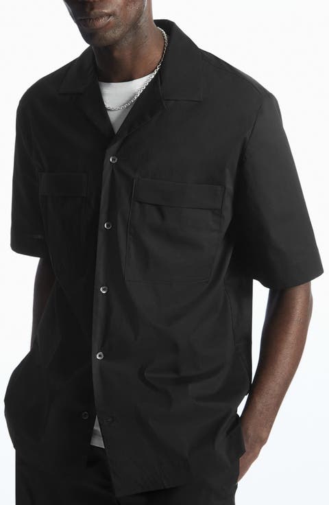 Regular Fit Short Sleeve Button-Up Utility Shirt