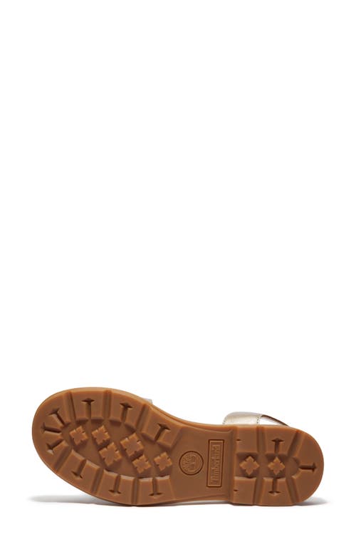 Timberland Calista Bay Metallic Womens Backstrap Sandal In Gold Metallic