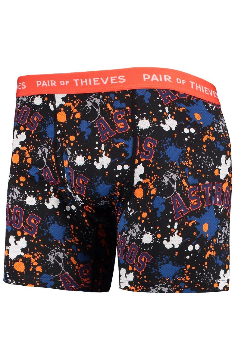 Pair of Thieves Men's Pair of Thieves Black/Orange Houston Astros Super Fit 2-Pack Boxer Briefs Set, Alternate, color, Black