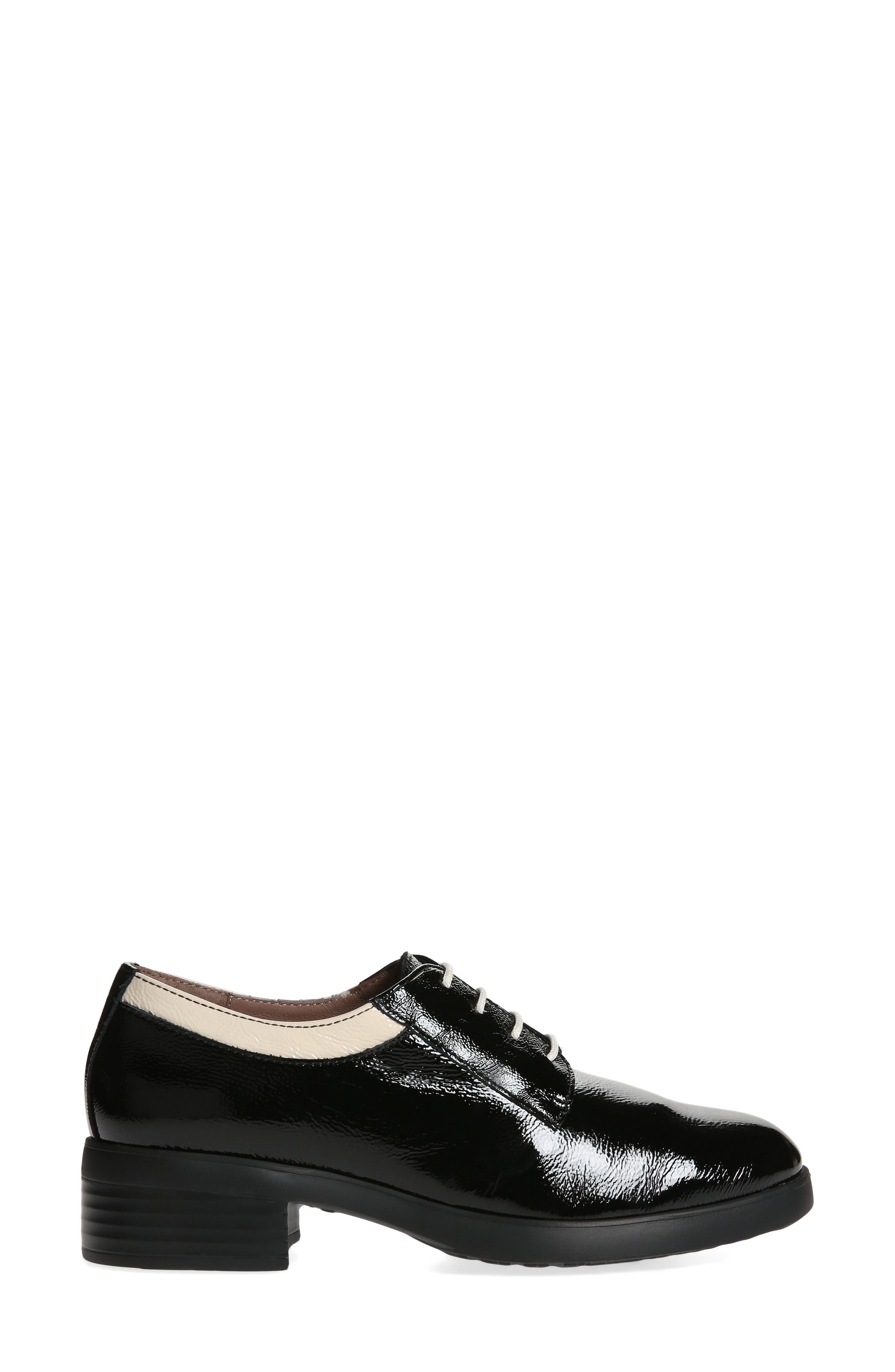 Smart Patent Block Heel Oxford, Alternate, color, BLACK MILK