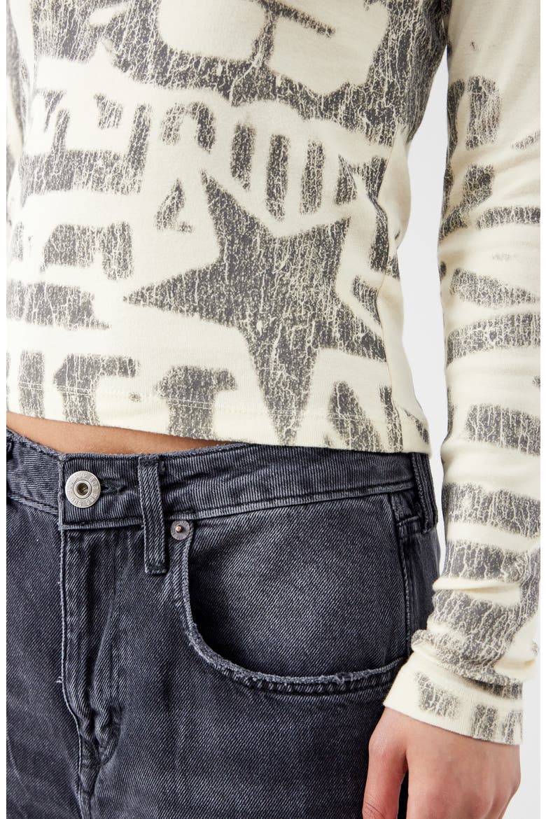 Stamp Print Long Sleeve T-Shirt, Alternate, color, ECRU