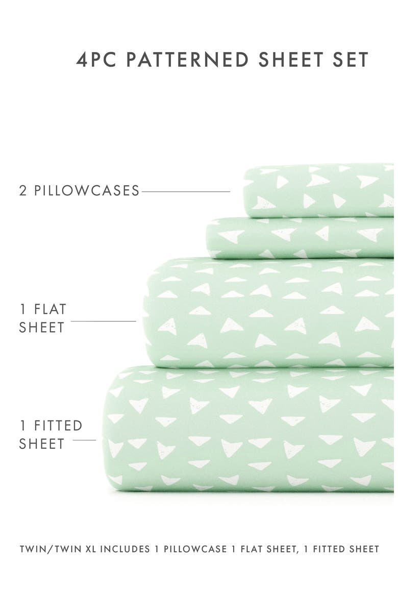 IENJOY HOME Premium Ultra Soft Urban Arrows Pattern 4-Piece Bed Sheet Set, Alternate, color, JADE