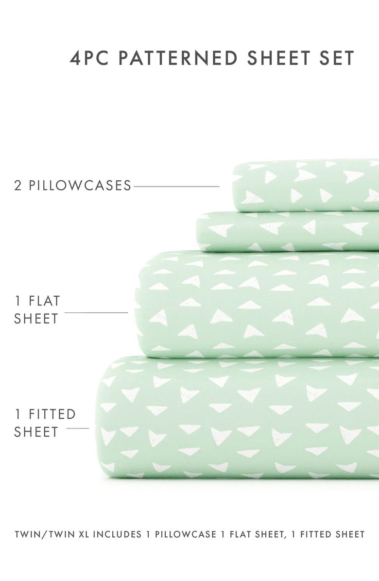 HOMESPUN IENJOY HOME Premium Ultra Soft Urban Arrows Pattern 4-Piece Bed Sheet Set, Alternate, color, Jade
