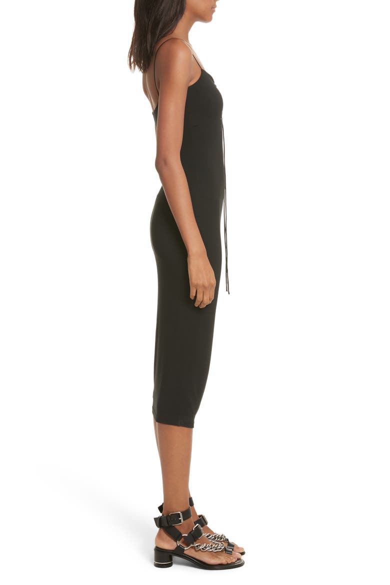 T by Alexander Wang Cutout Stretch Jersey Midi Dress, Alternate, color, BLACK