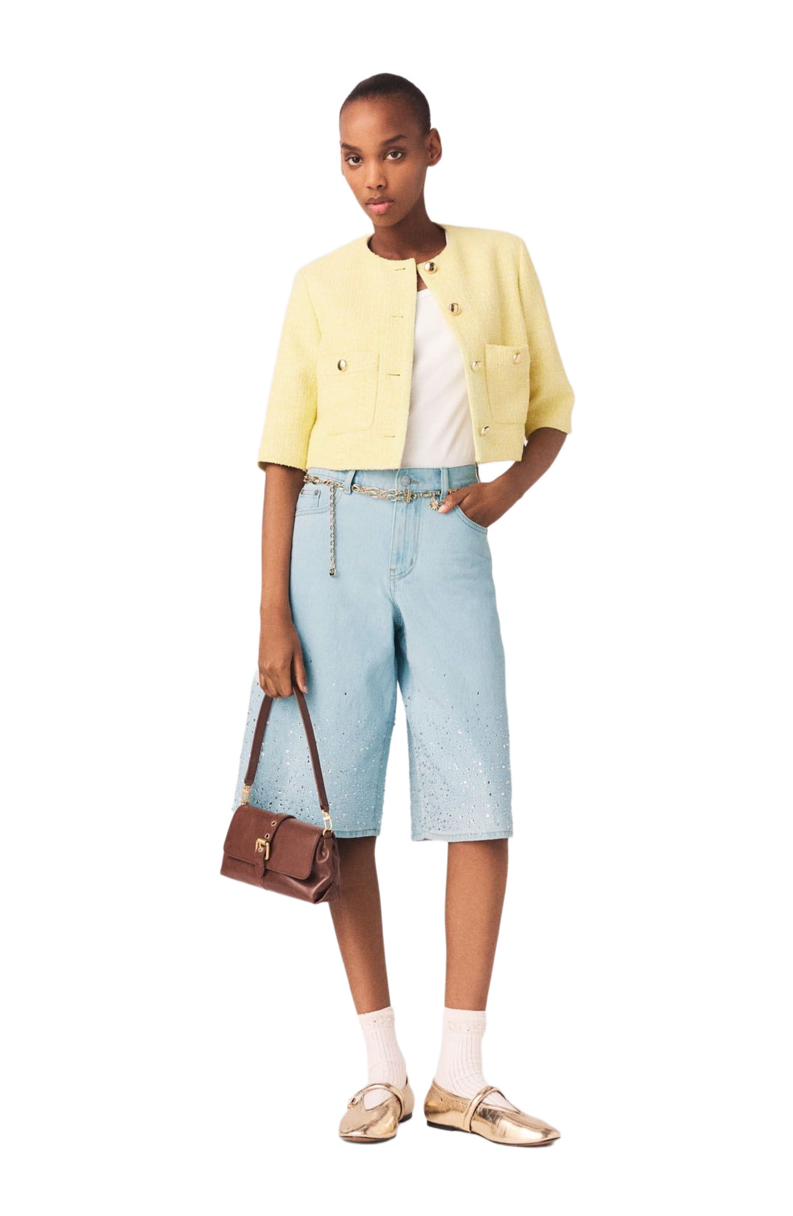 Short-sleeved tweed jacket - image 2