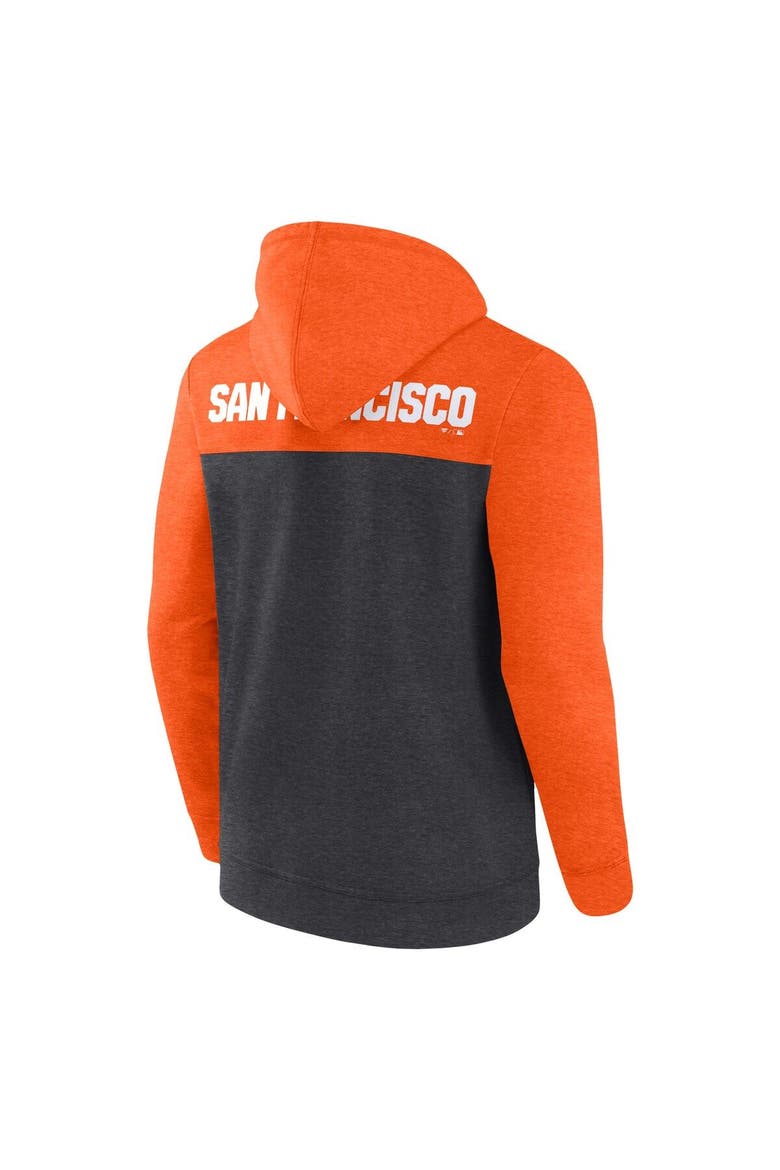 Men's Fanatics Branded Heathered Charcoal/Heathered Orange San Francisco Giants Blown Away Full-Zip Hoodie, Alternate, color, Heather Charcoal