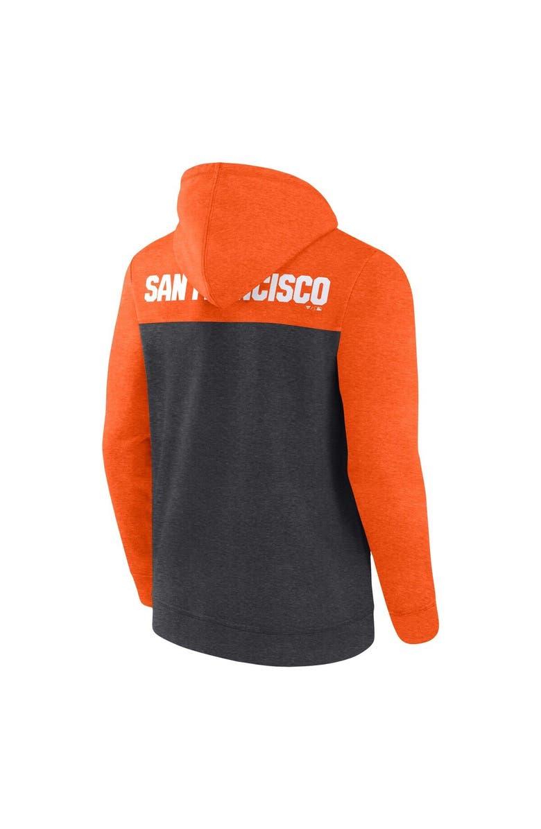 FANATICS Men's Fanatics Branded Heathered Charcoal/Heathered Orange San Francisco Giants Blown Away Full-Zip Hoodie, Alternate, color, Heather Charcoal