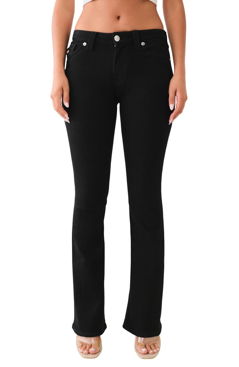 True Religion Joey Flap Pocket Flare Leg Jeans, Main, color, 2Sb Black Rinse