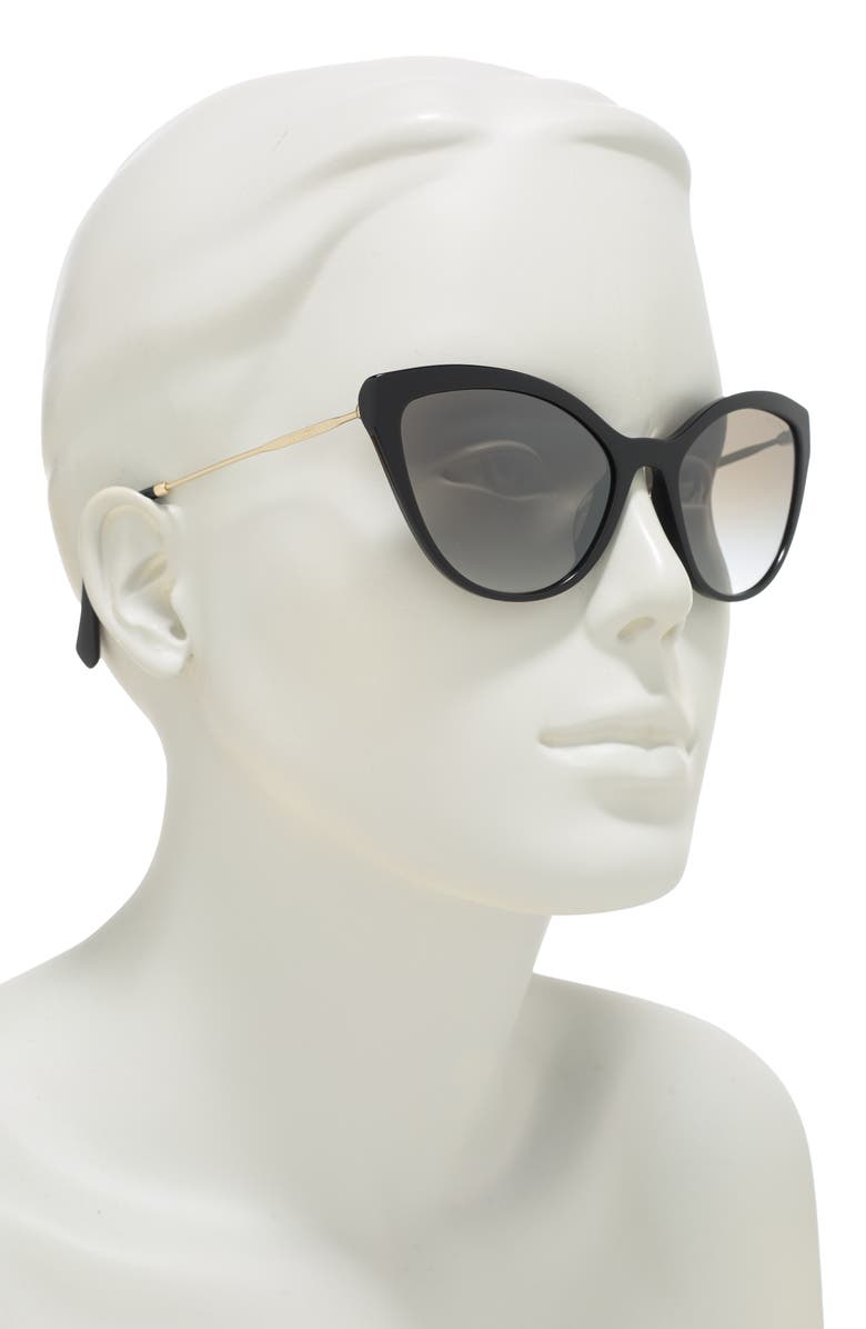 Miu Miu 55mm Cat Eye Sunglasses, Alternate, color, Black