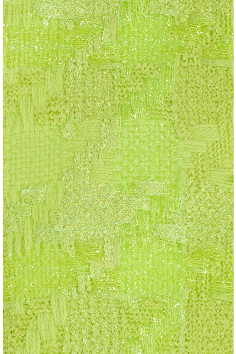 Macrocheck Metallic Tweed Crop Jacket, Alternate, color, LIME