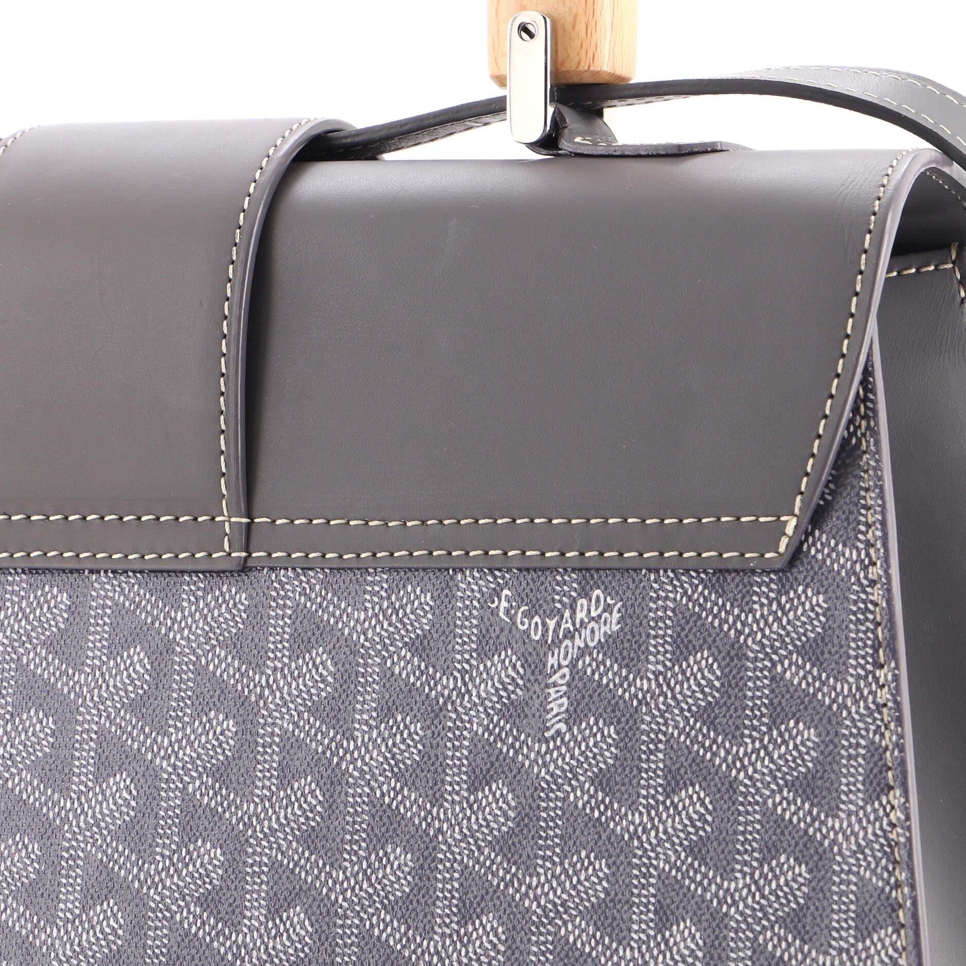 Saigon Top Handle Bag Coated Canvas with Leather MM, Alternate, color, Grey