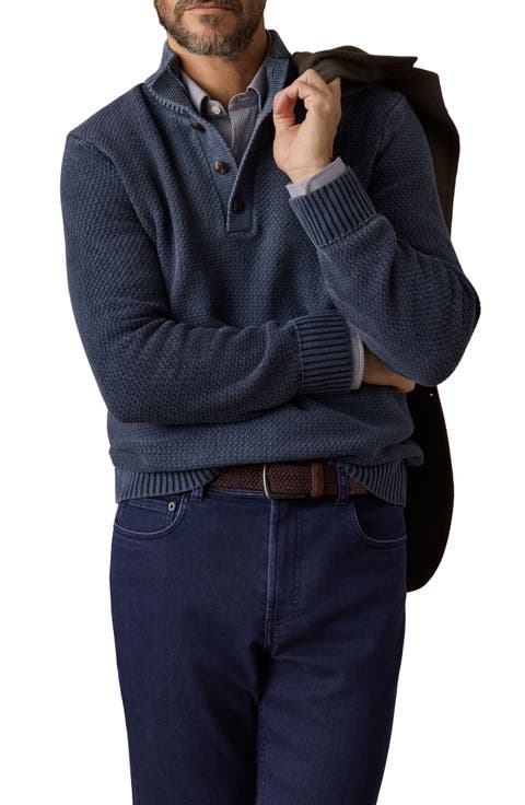 Sunwashed Dockside Quarter Button Sweater