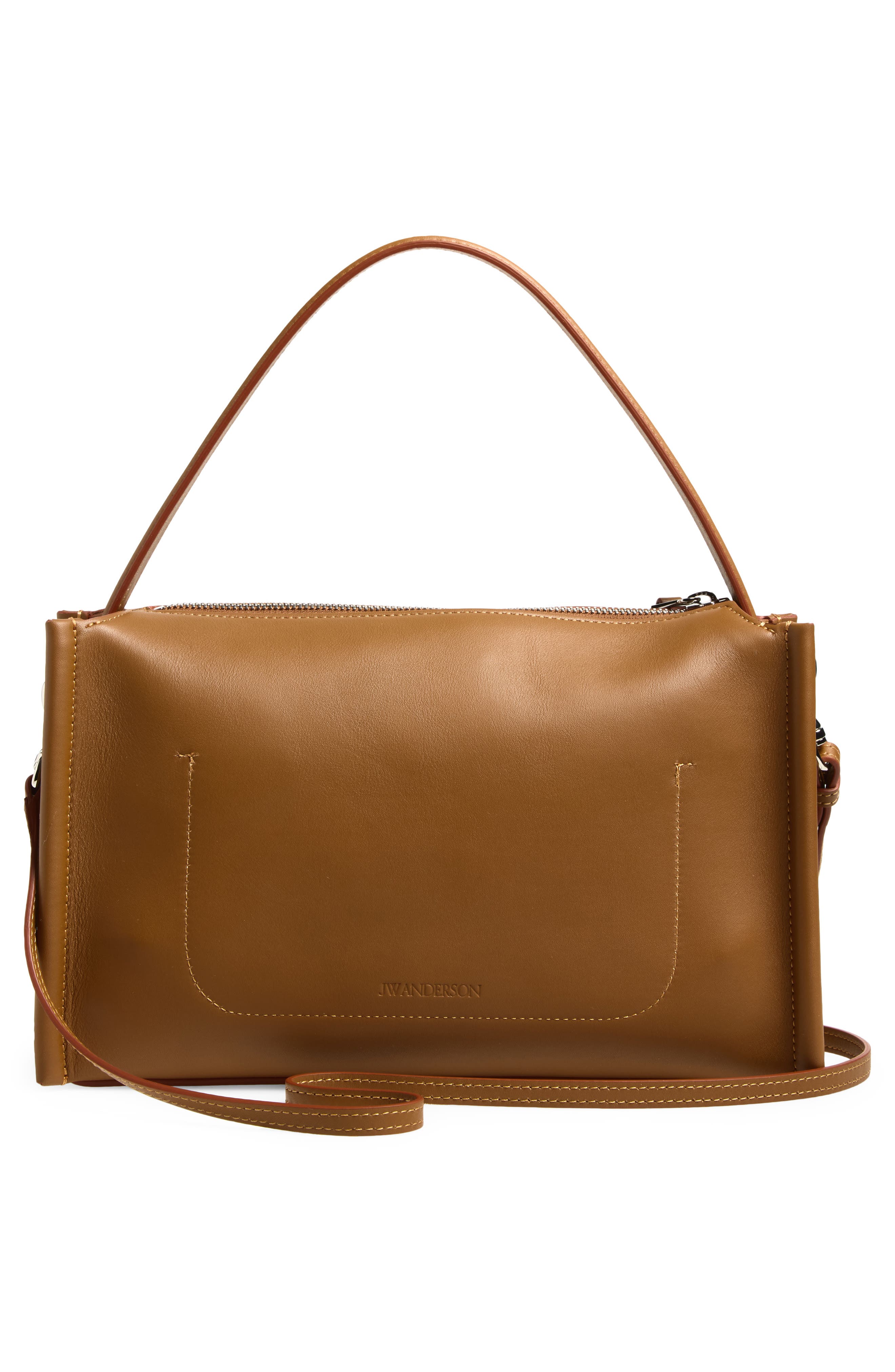 Small Loafer Leather Top Handle Bag, Alternate, color, TAN