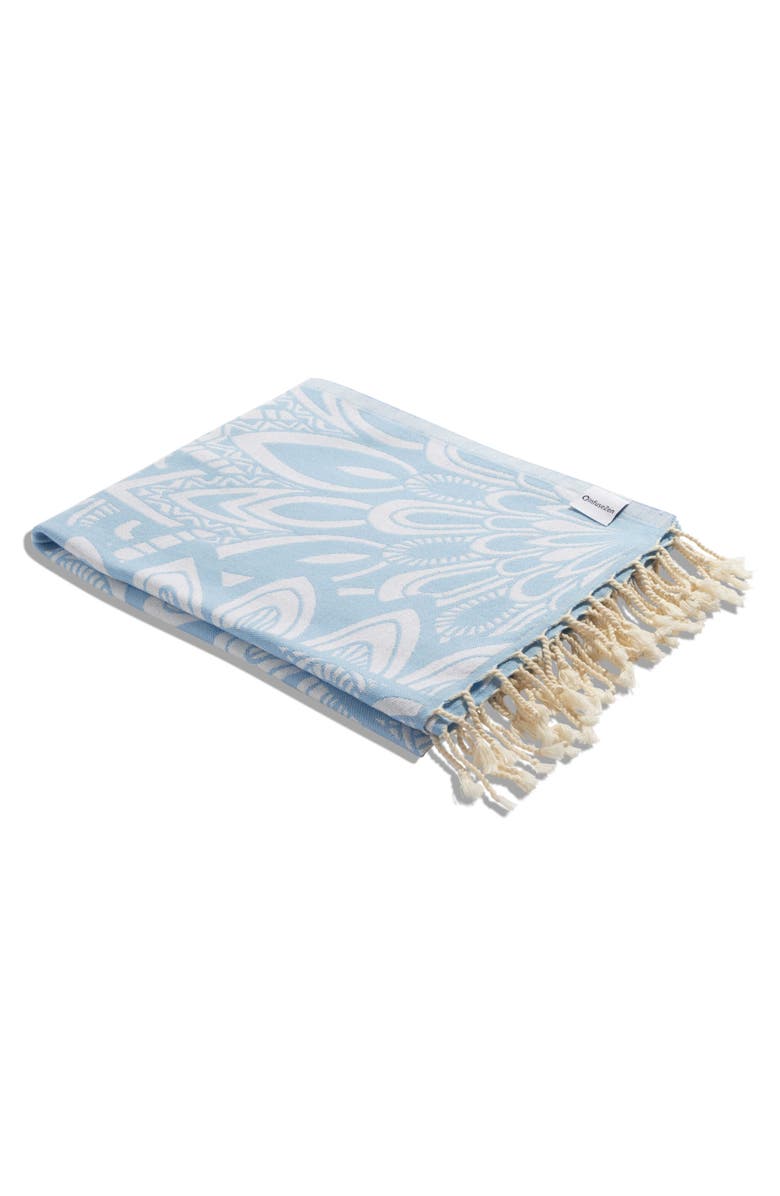 InfuseZen Mandala Organic Turkish Towel, Alternate, color, Light Blue