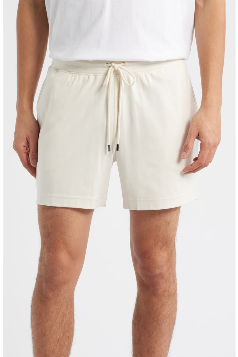 Stretch Cotton & Modal Blend Drawstring Pajama Shorts, Main, color, OATMEAL