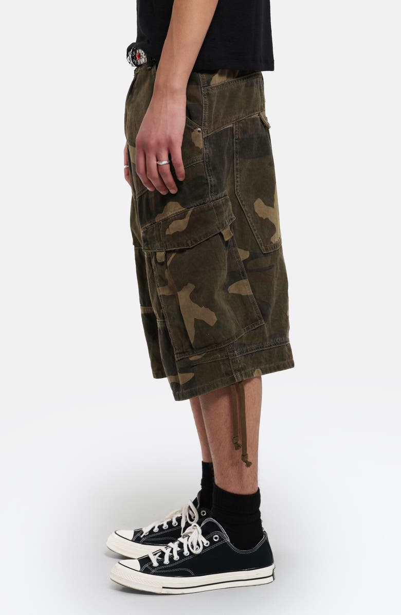 JADED LONDON Camo Oversize Cotton Cargo Shorts, Alternate, color, Camo