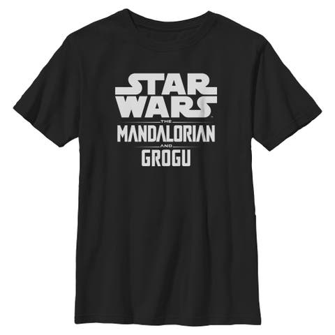 Boy's Star Wars The Mandalorian and Grogu Official Bold Logo  Graphic T-Shirt