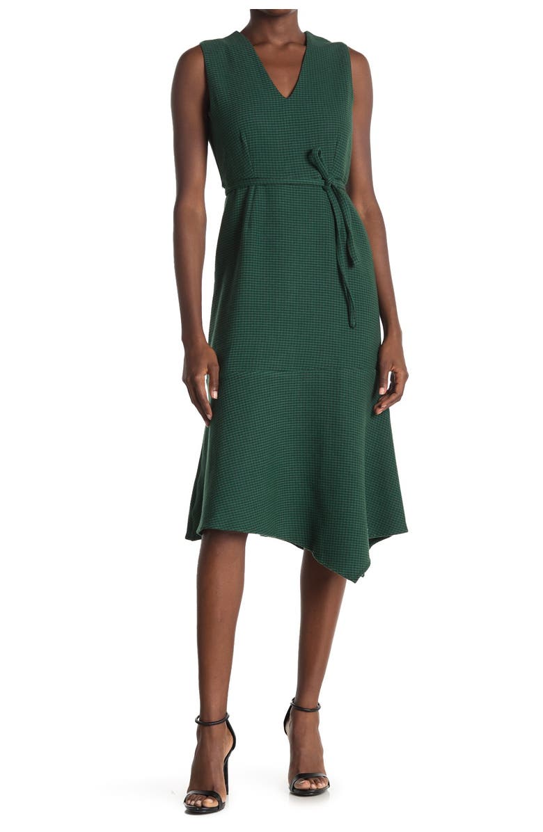 Maisie Bennett Houndstooth Sleeveless Midi Dress, Main, color, 