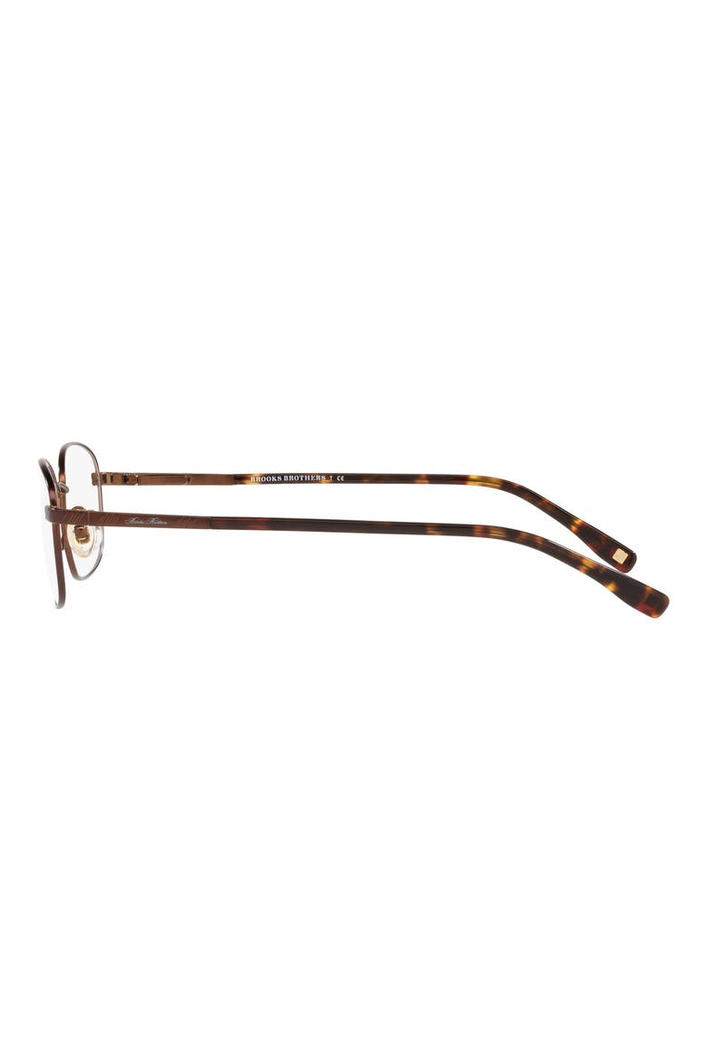57mm Round Optical Glasses, Alternate, color, SATIN DARK BROWN/ DEMO LENS