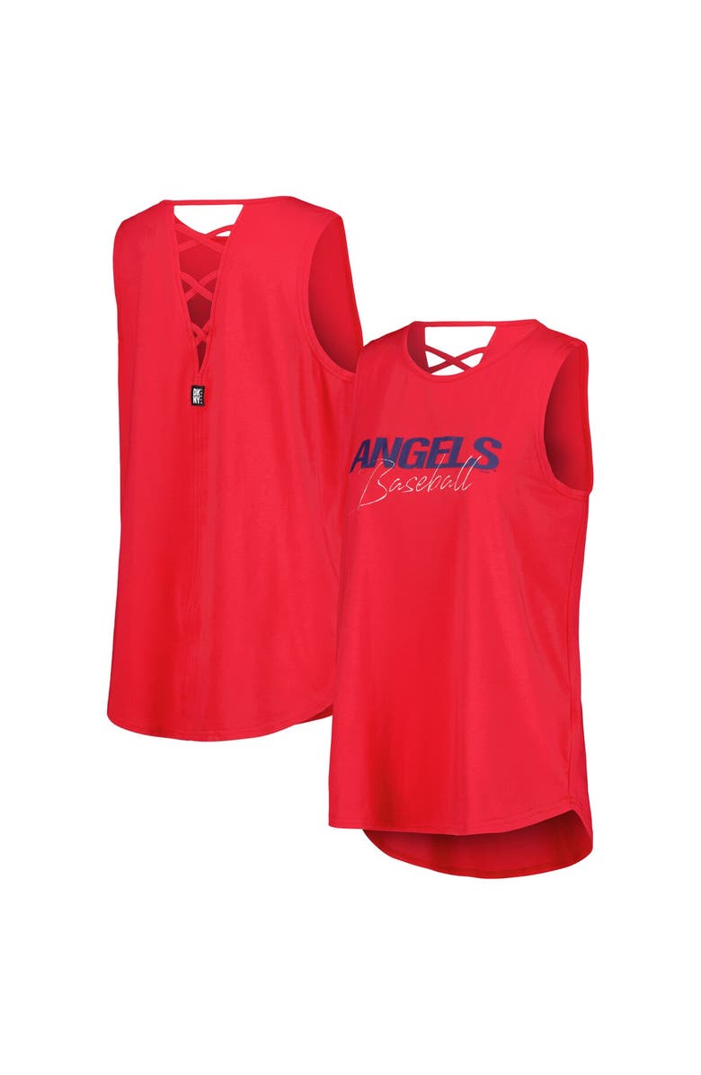 DKNY SPORT Women's DKNY Sport Red Los Angeles Angels Claire Fashion Tri-Blend Tank Top, Main, color, Red