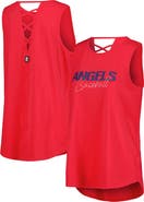 DKNY SPORT Women's DKNY Sport Red Los Angeles Angels Claire Fashion Tri-Blend Tank Top