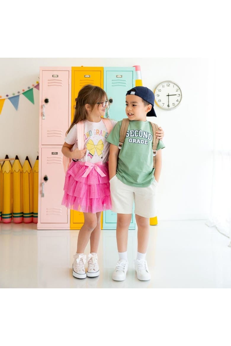 Second Grade Pencil Bow Short Sleeve T-Shirt, Alternate, color, Pink