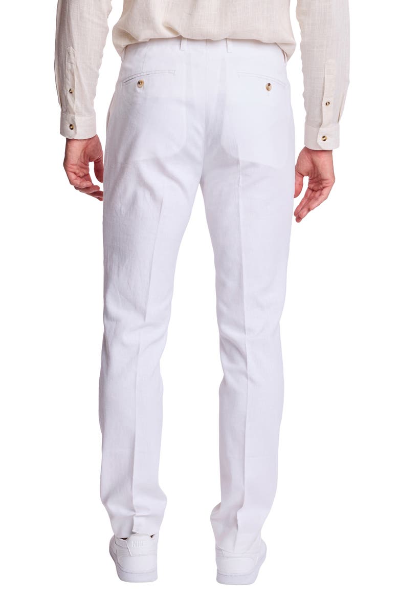 Downing Slim Fit Linen Blend Dress Pants, Alternate, color, WHITE LOTUS LINEN