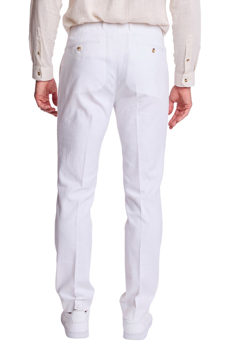 PAISLEY & GRAY Downing Slim Fit Linen Blend Dress Pants, Alternate, color, White Lotus Linen