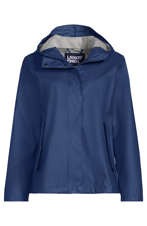 Lands' End Squall Waterproof Rain Slicker Jacket In Light Indigo Blue