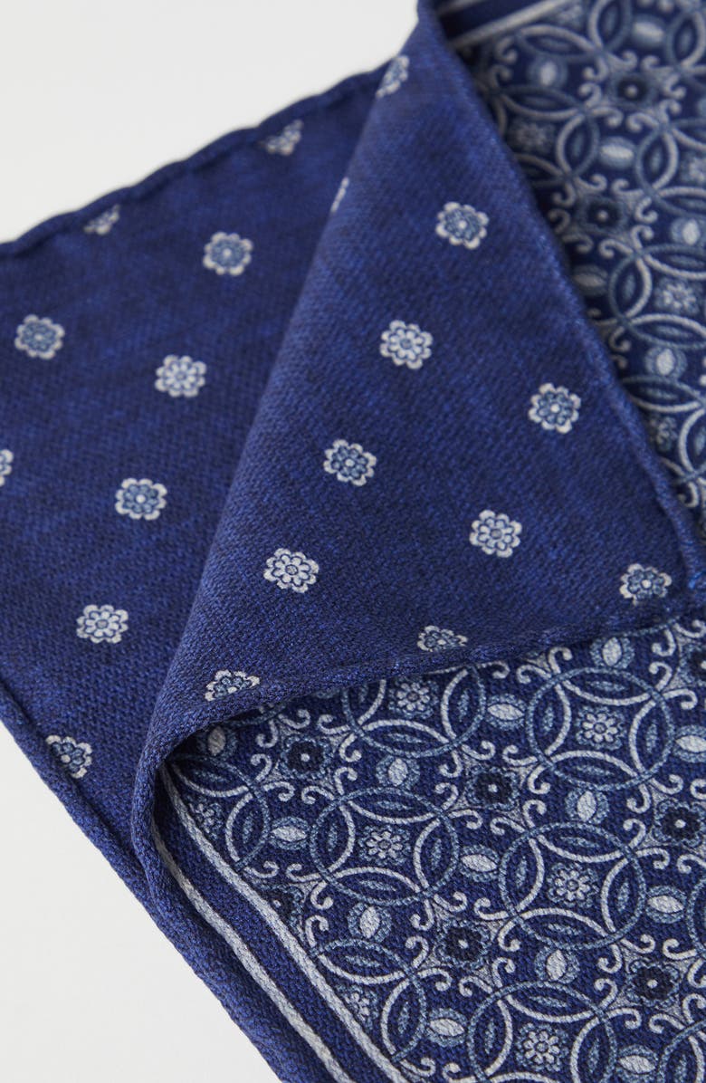 Brunello Cucinelli Double-face pocket square, Alternate, color, Navy Blue