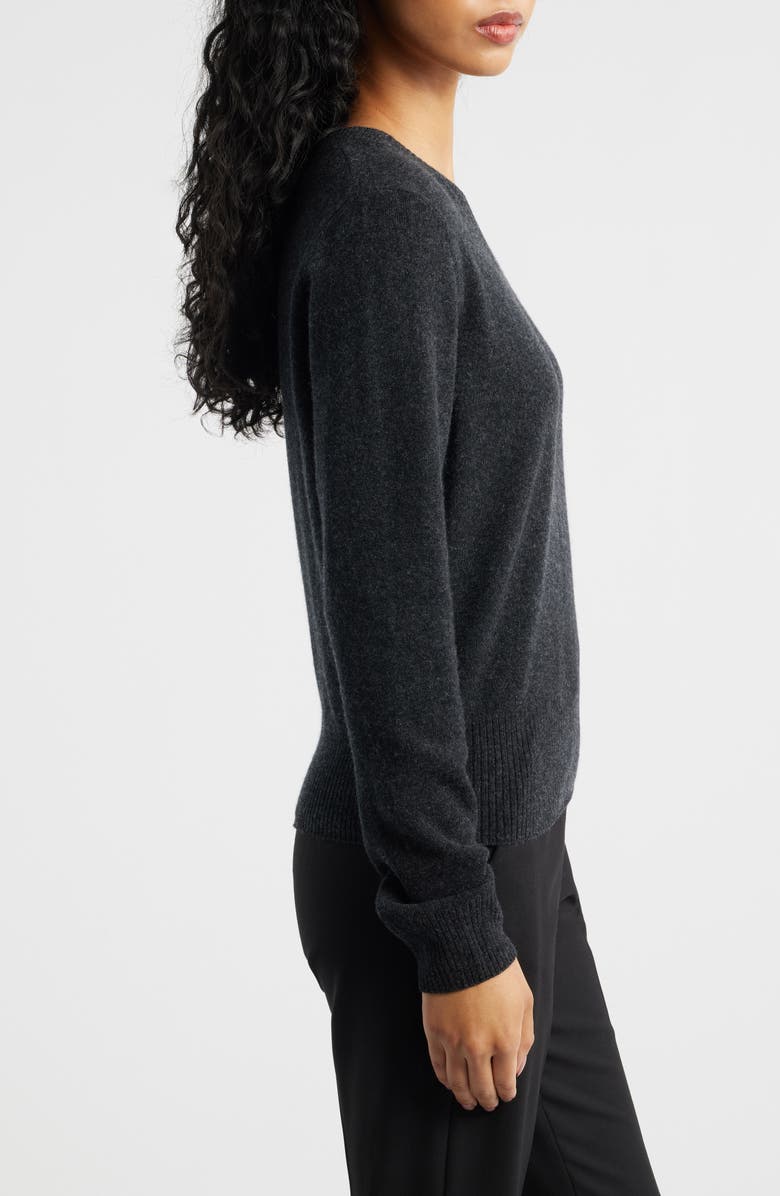 ARTLESS FOREVER Tove V-Neck Wool & Cashmere Sweater, Alternate, color, Charcoal