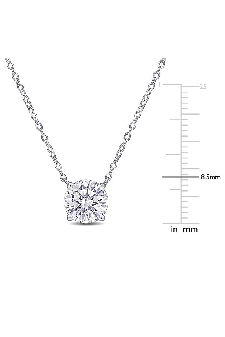 Lab Grown Moissanite Solitaire Necklace, Alternate, color, WHITE