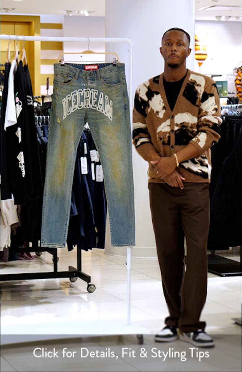 Icefall Logo Appliqué Distressed Jeans, sales video thumbnail