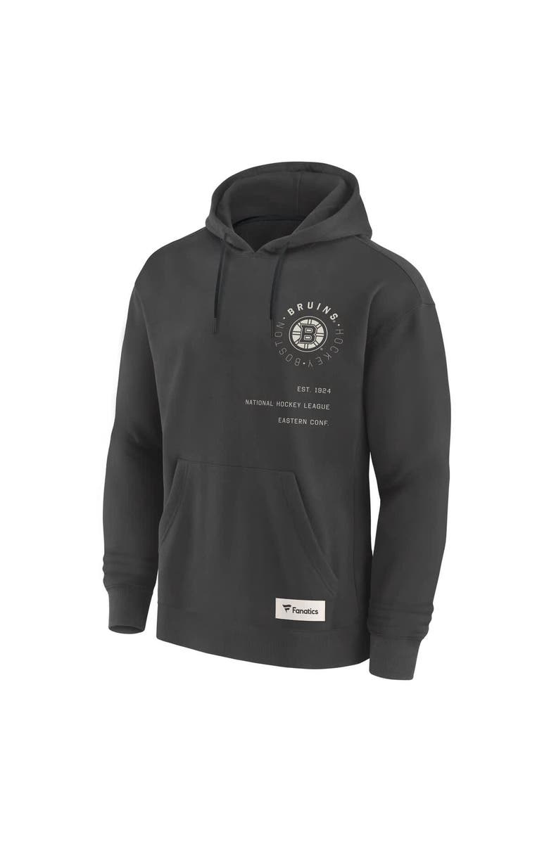 FANATICS Men's Fanatics Charcoal Boston Bruins Future Ground Info Pullover Hoodie, Alternate, color, Charcoal