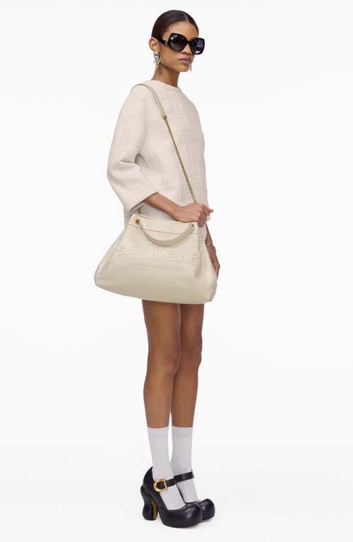 Marc Jacobs Women's The Chain Sack Leather Shoulder Bag In Cloud White
