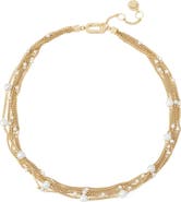 AllSaints Faux Pearl Layered Necklace