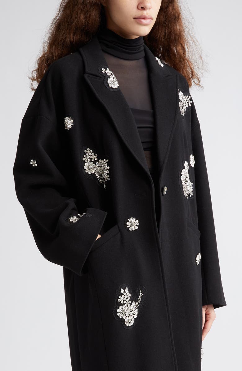 Cinq à Sept Crystal Ivy Gravis Embellished Coat, Alternate, color, 