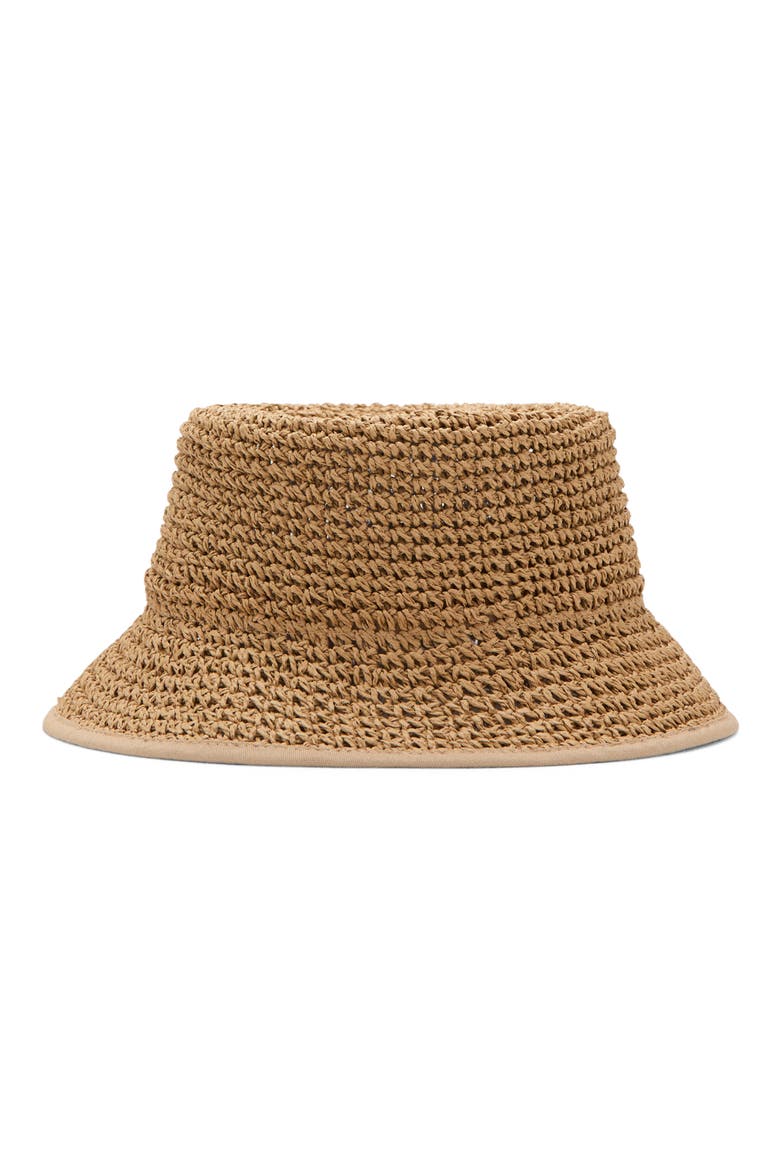 Crochet Bucket Hat, Main, color, BEIGE