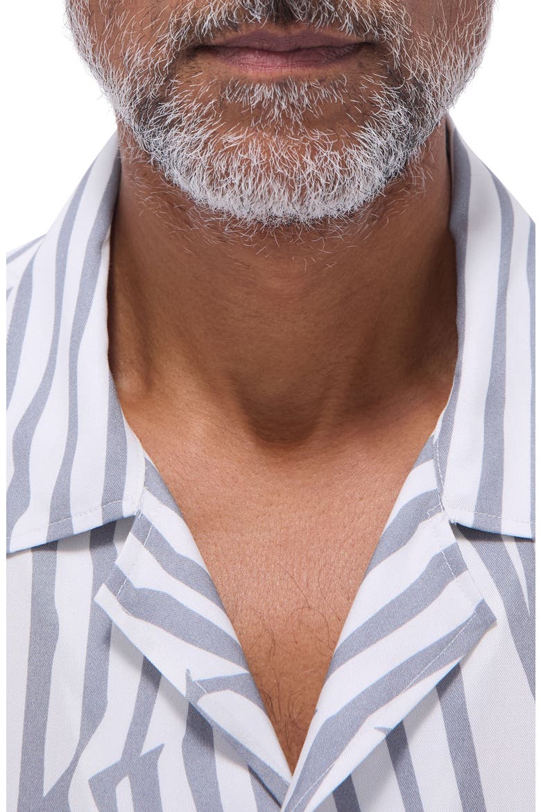 Jackson Stripe Lyocell Camp Shirt, Alternate, color, ZINC