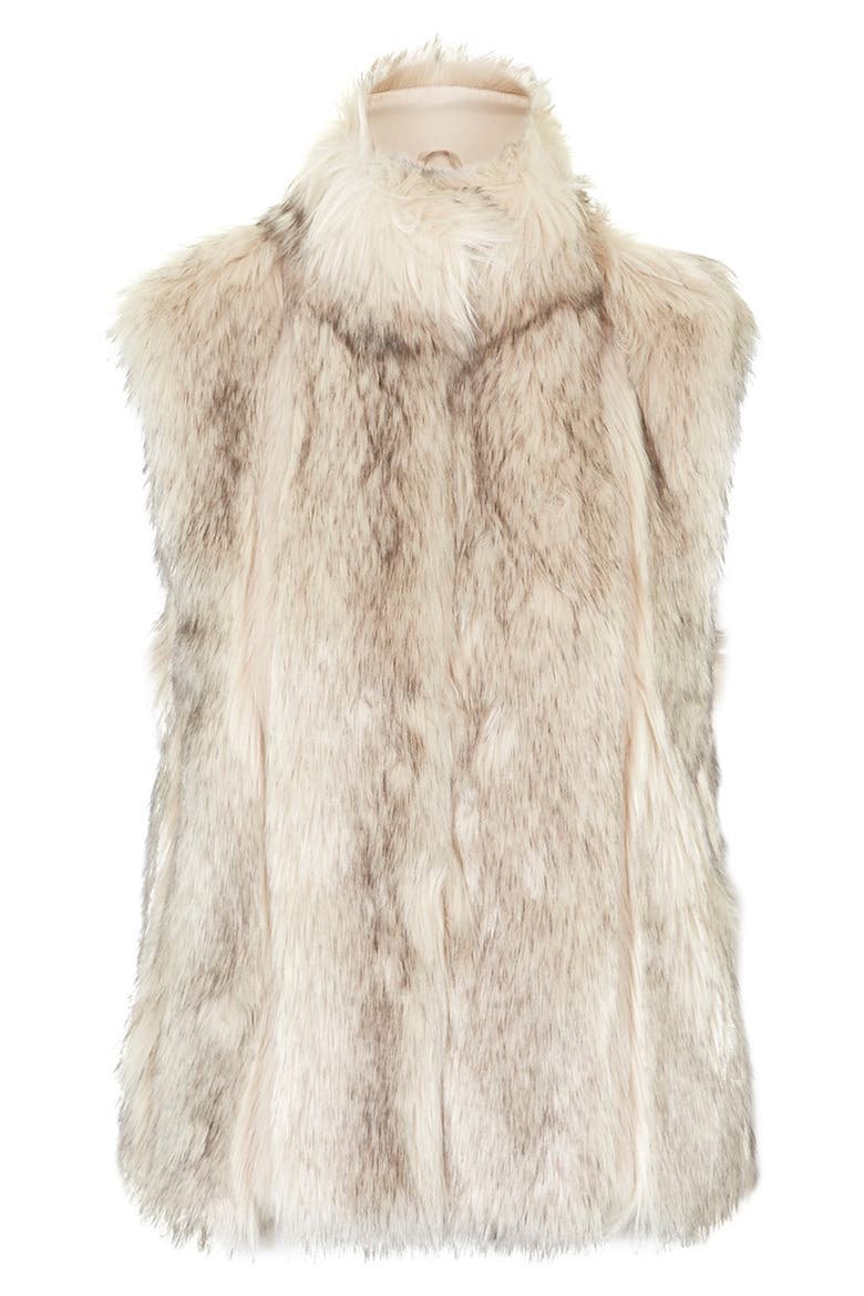 'Polo Leah' Faux Fur Vest, Alternate, color, CREAM