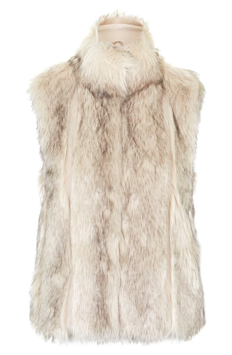 Topshop 'Polo Leah' Faux Fur Vest, Alternate, color,