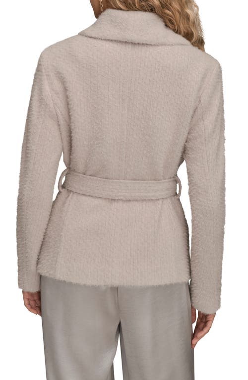Donna Karan New York Belted Wrap Sweater Jacket In Neutral