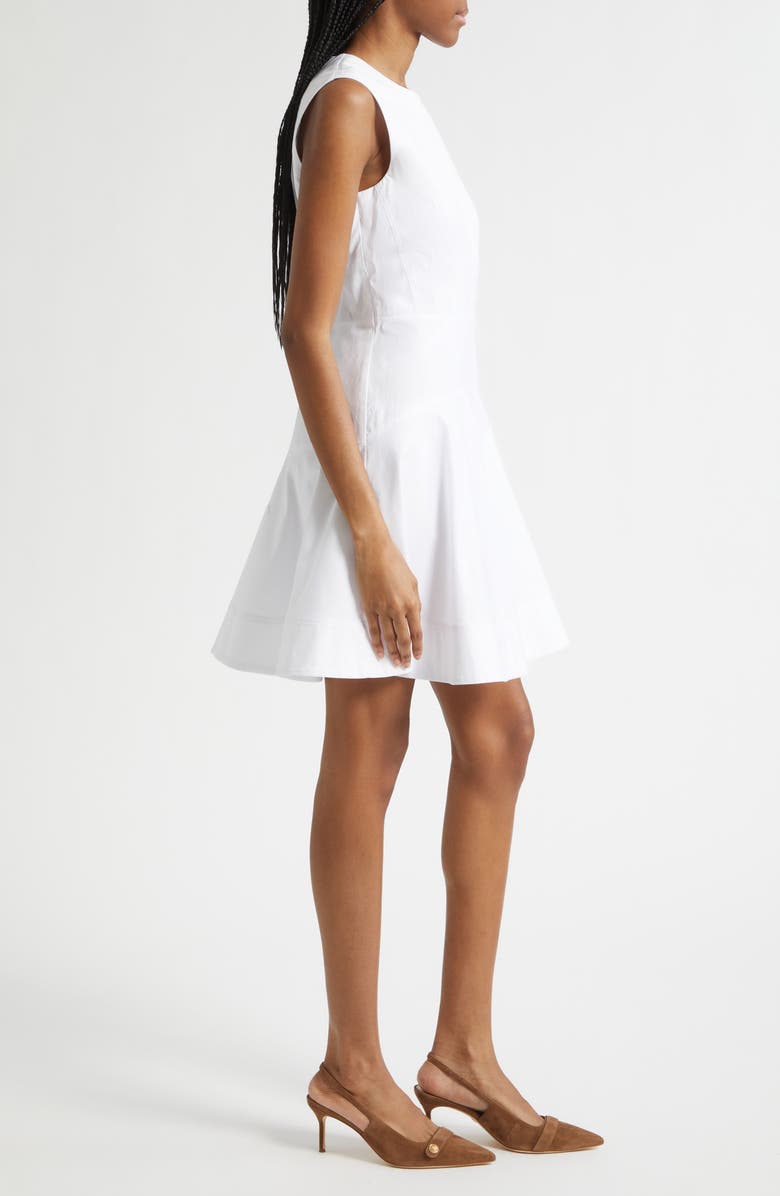 Veronica Beard Karrigan Sleeveless Stretch Cotton Minidress, Alternate, color, White