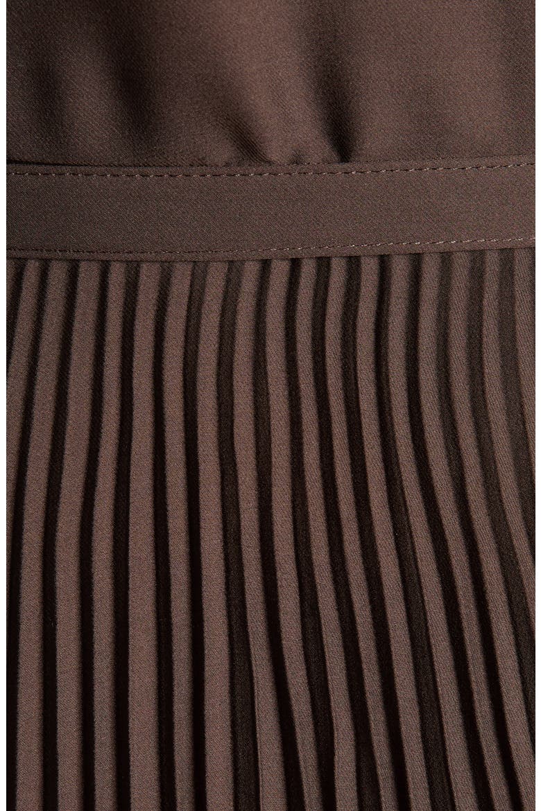 Lavalliere Pleated Long Sleeve Shirtdress, Alternate, color, MUSK